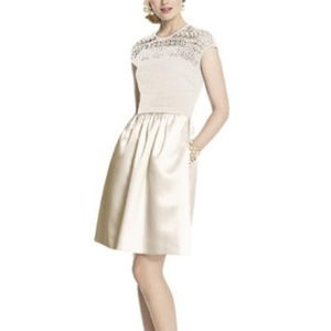 Dessy 5713....Cocktail Length, Cap sleeve Dress...Ivory...Sz 8...NWT